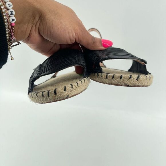 Avec Les Filles Women’s Black Genevie Open Toe Slingback Espadrille Sandals Sz 9 - Picture 13 of 14